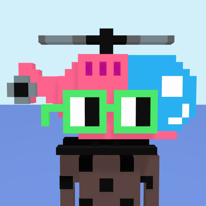 Helicopter pixel portrait