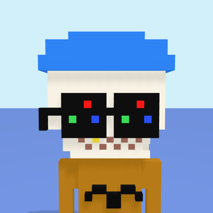 Skeleton Hat pixel portrait