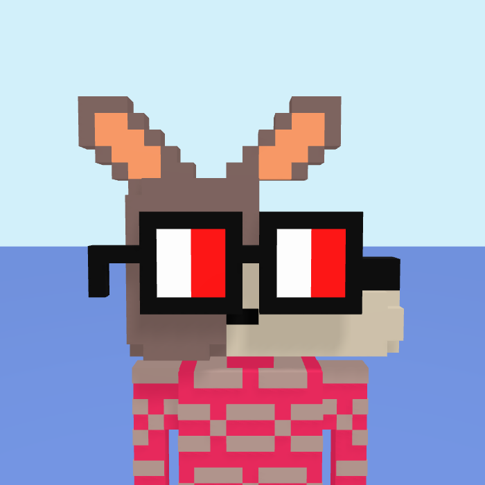 Kangaroo pixel portrait