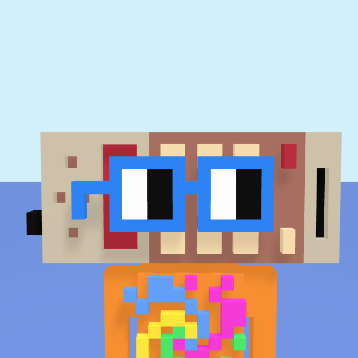 Cordless Phone pixel portrait