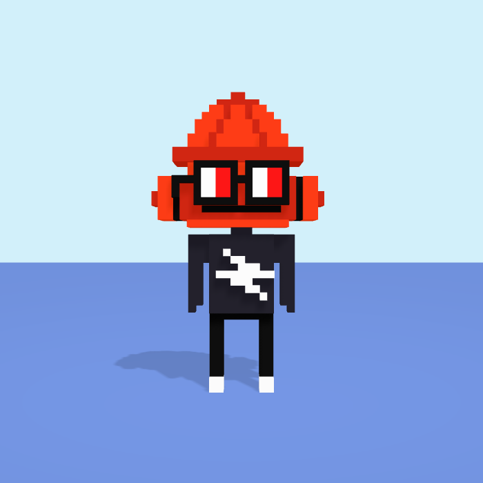 Fire Hydrant voxel model, front view