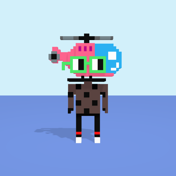 Helicopter voxel model, front view