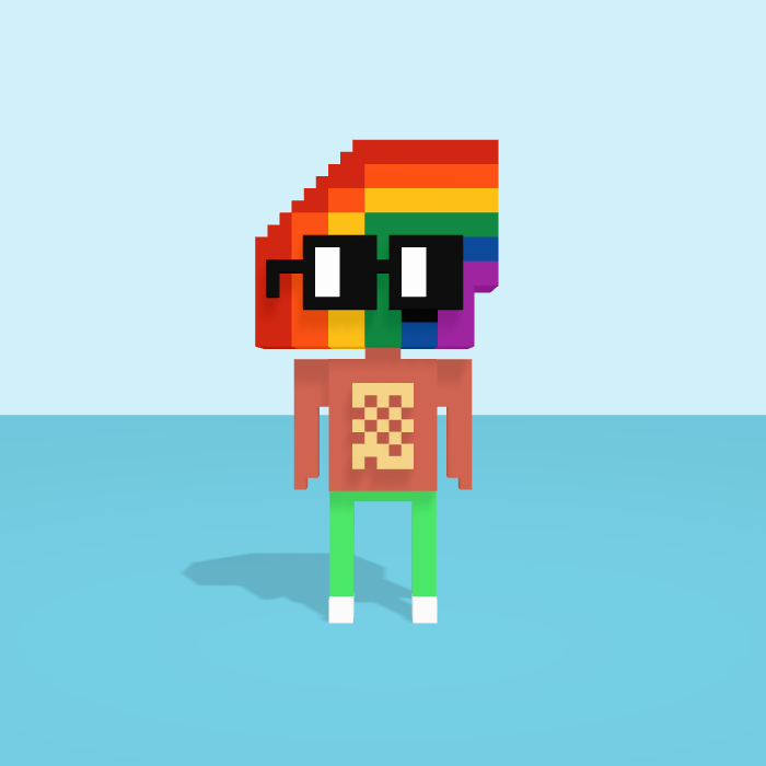 Moonbow voxel model, front view