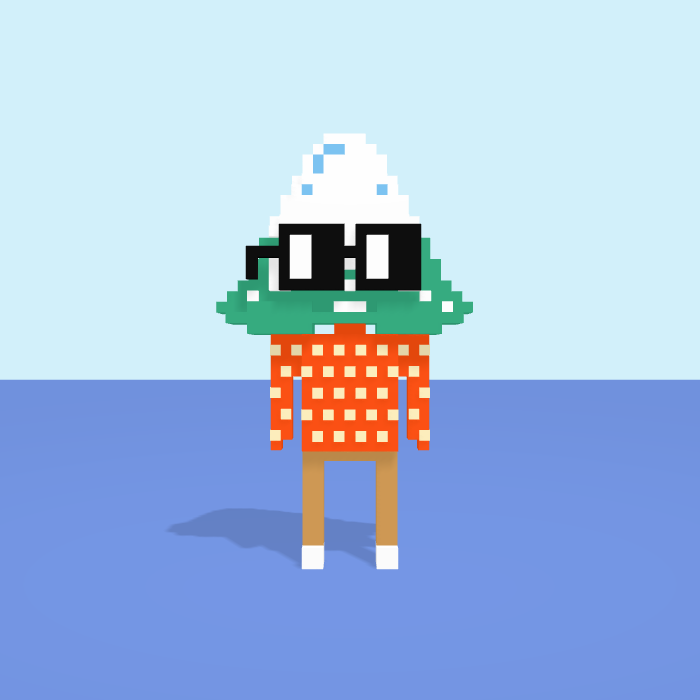 Mountain voxel model, front view