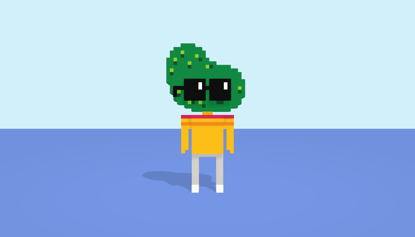 Pickle voxel model, front view