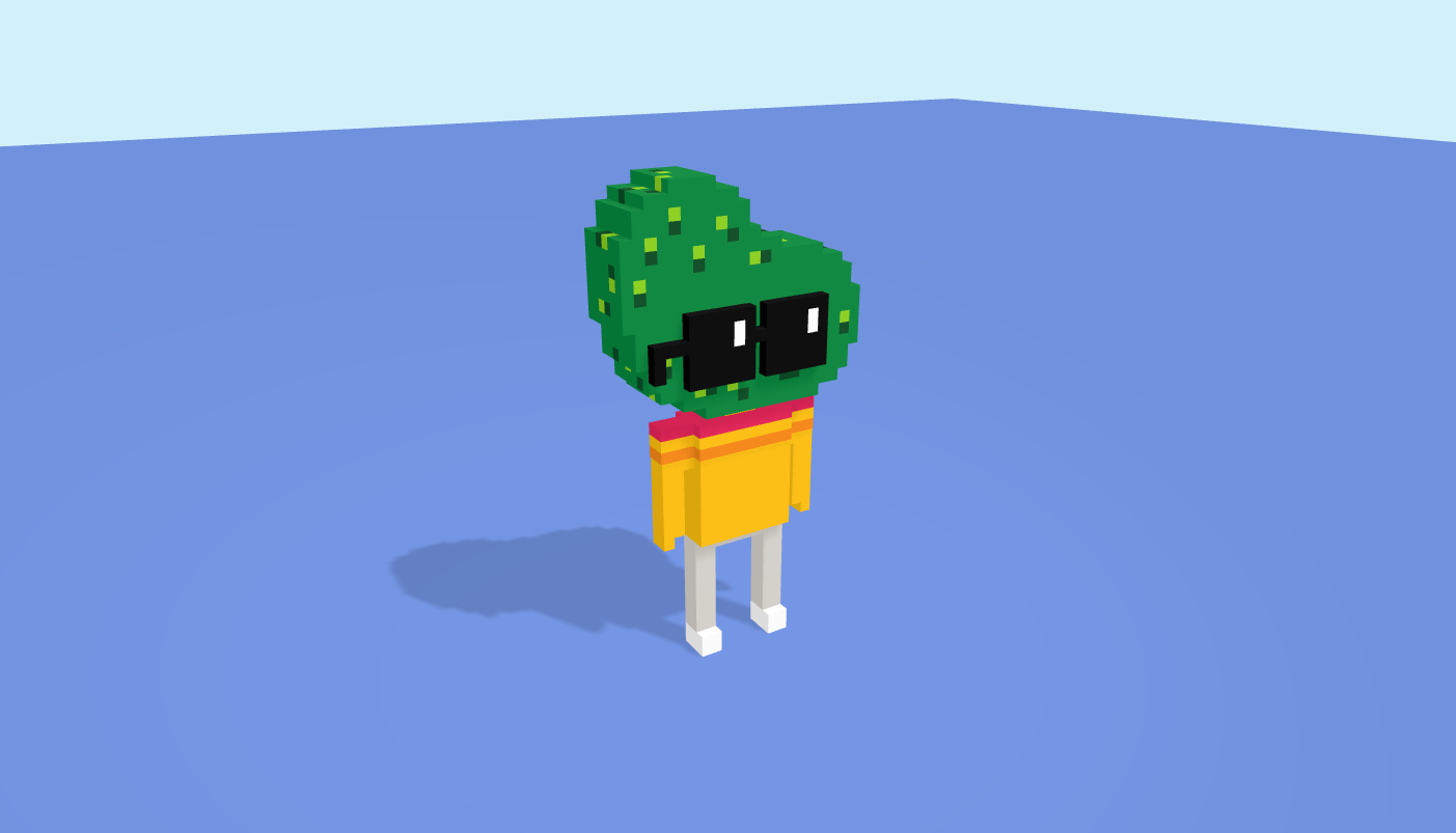 Pickle voxel model, side view