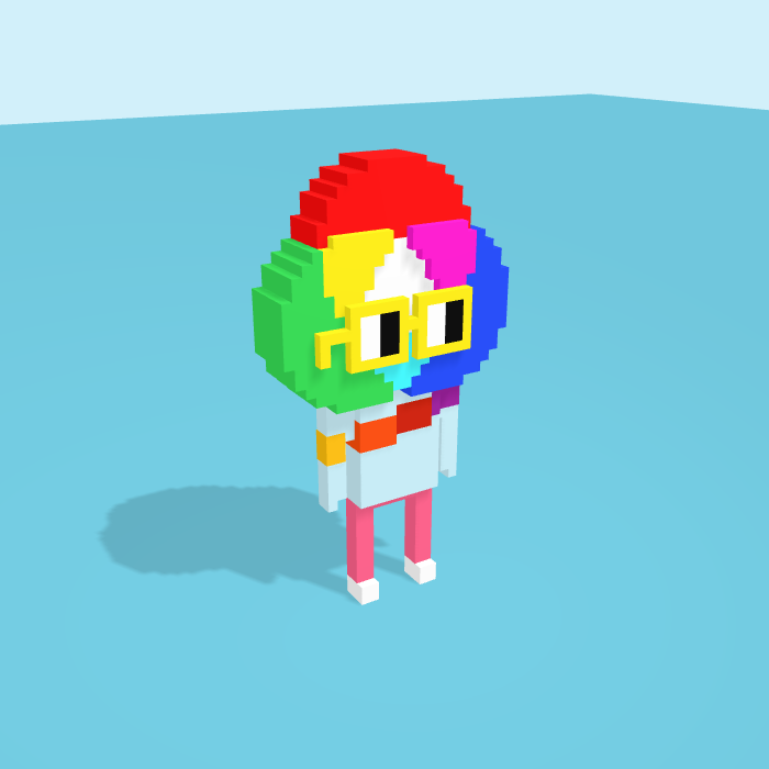 RGB voxel model, side view