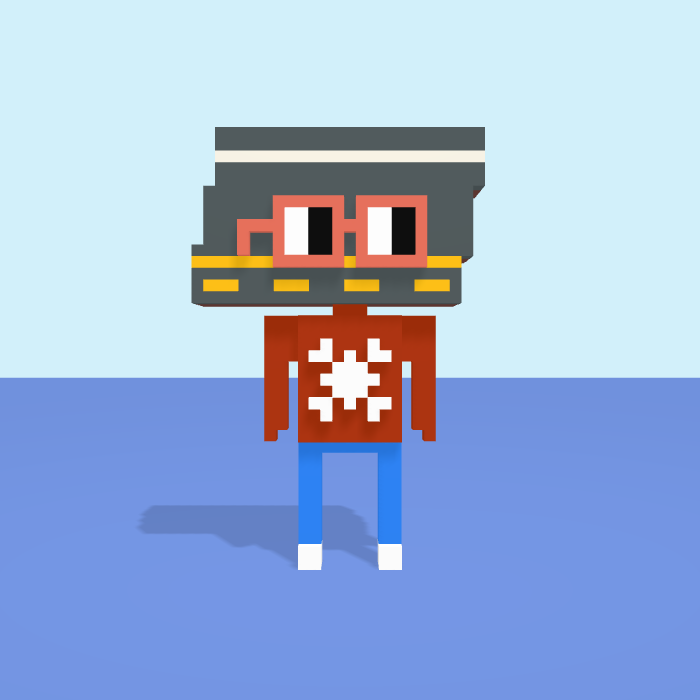 Road voxel model, front view