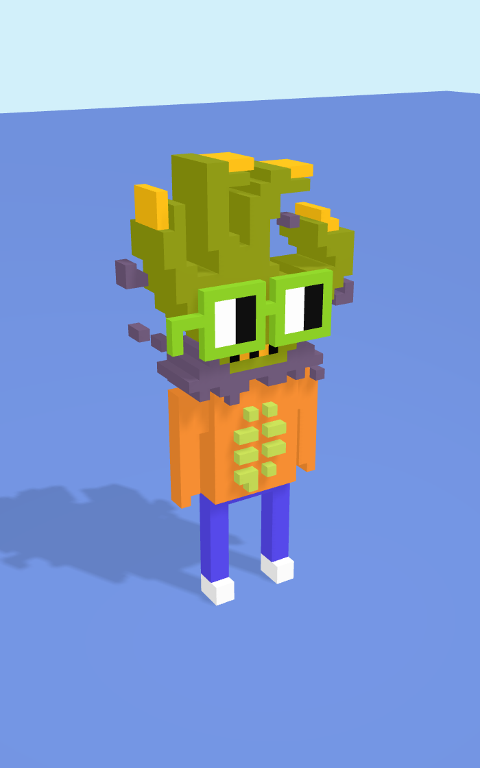 Undead voxel model, side view
